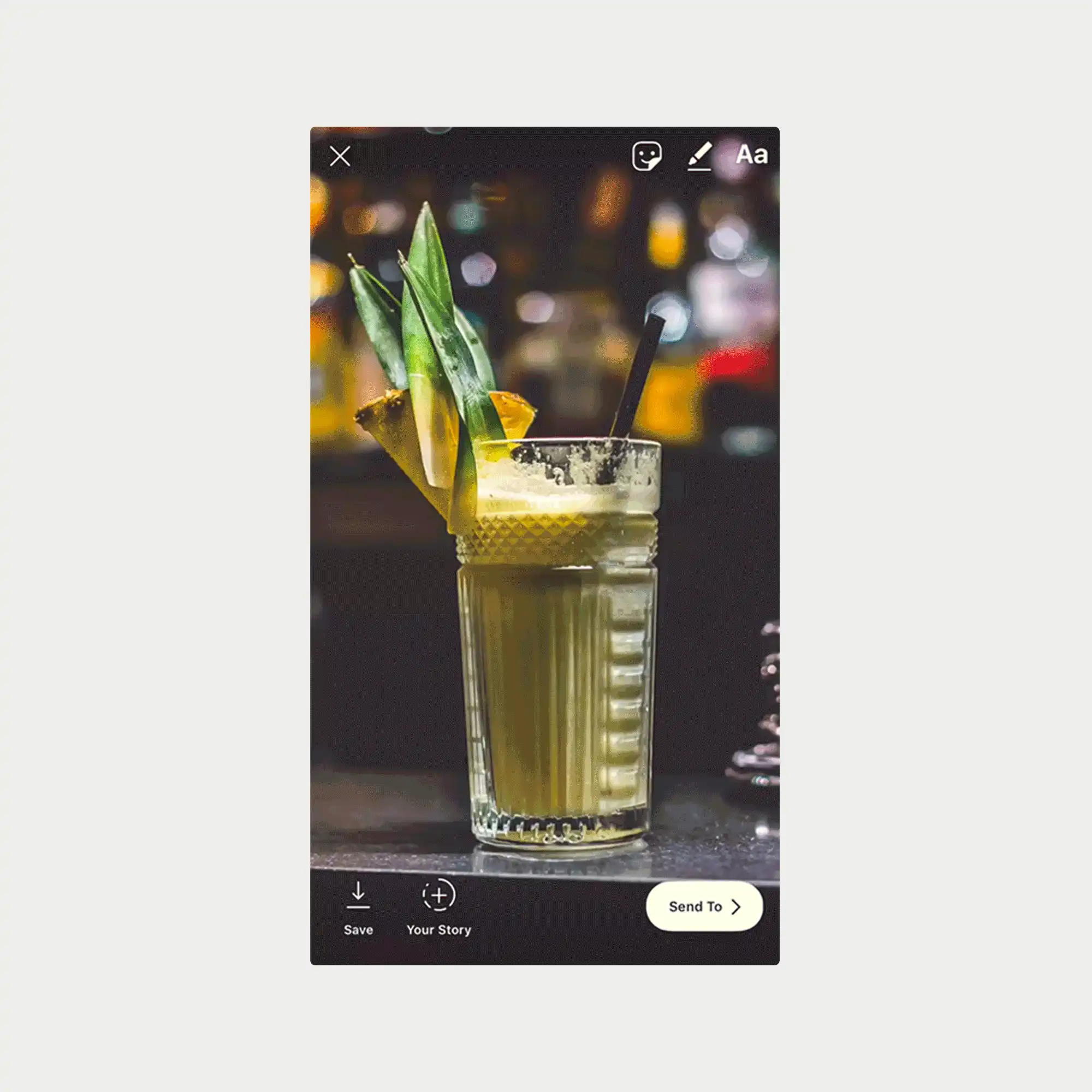 Simple text and a hashtag sticker can help you easily promote a special in a fun way.