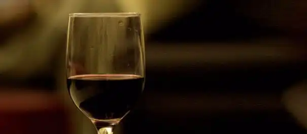 a glass of red wine