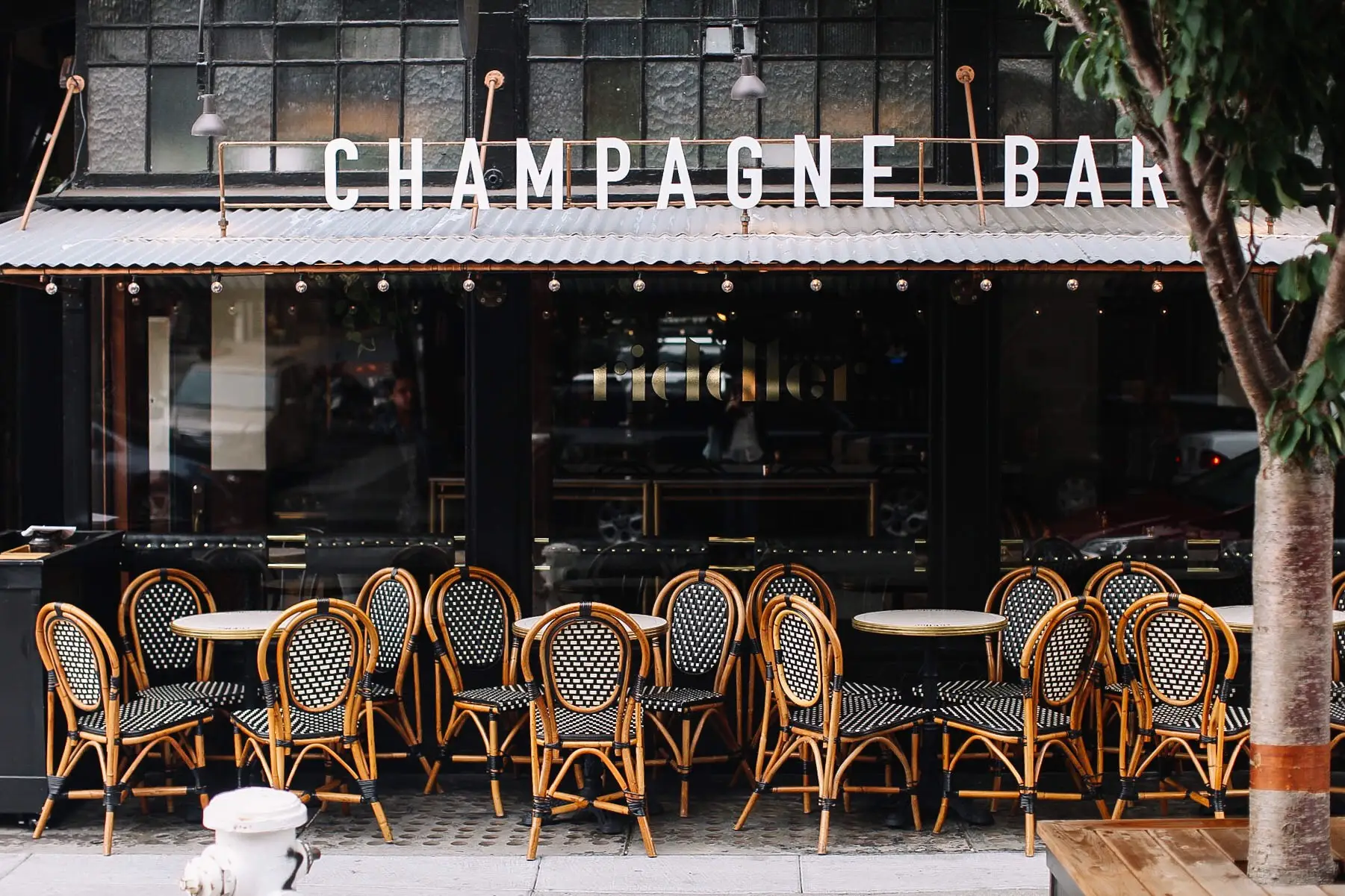 a dining table in a restaurant