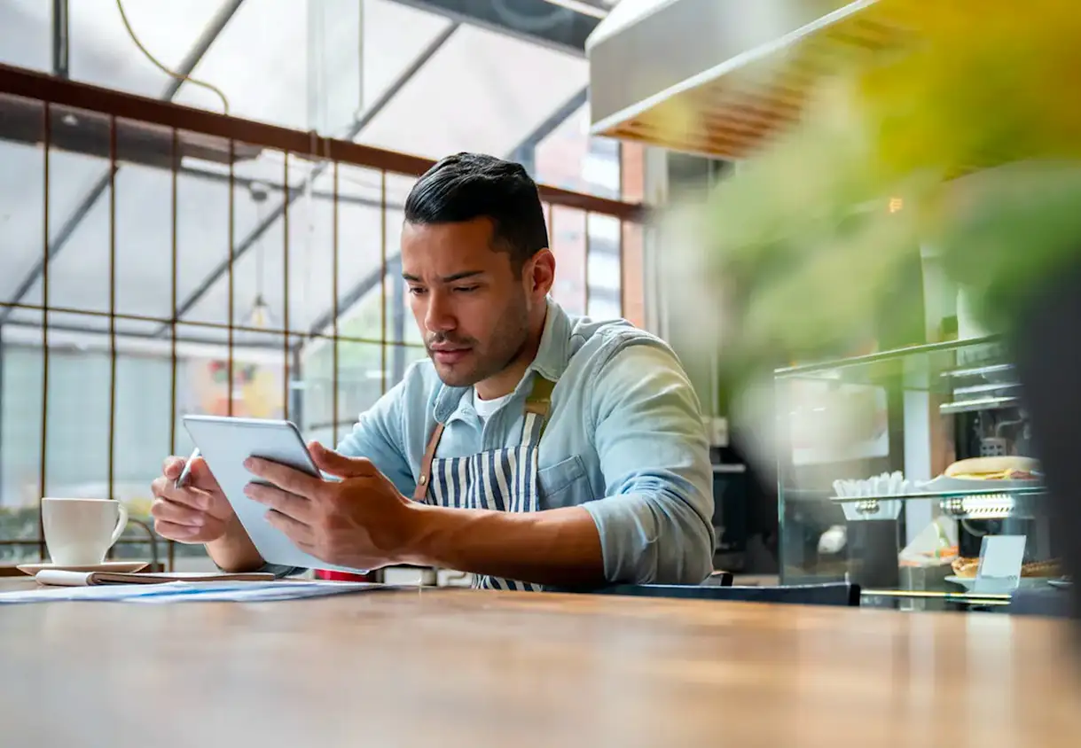 a man sitting at a table