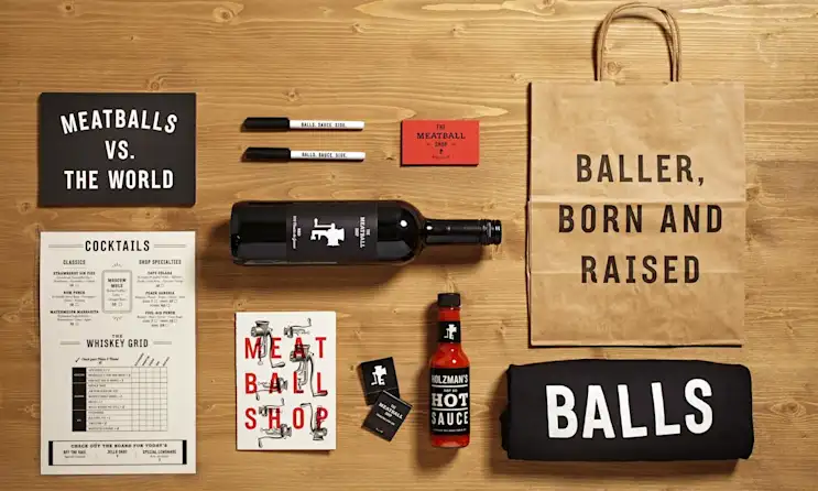 branded items wooden table