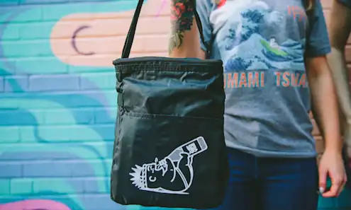 a girl in a blue shirt