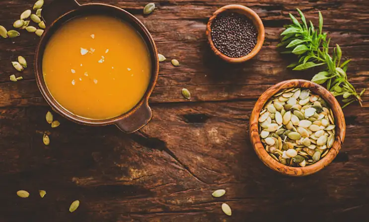 a bowl of food on a table