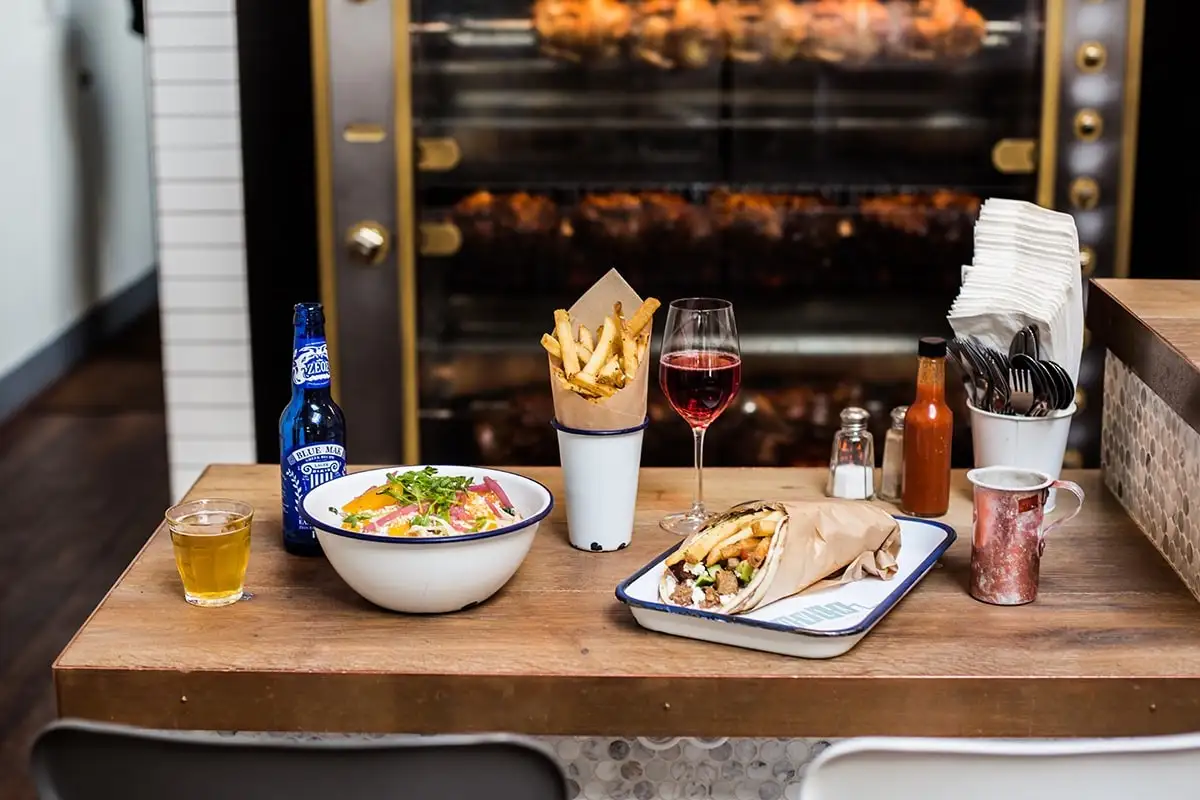 a tray of food on a table
