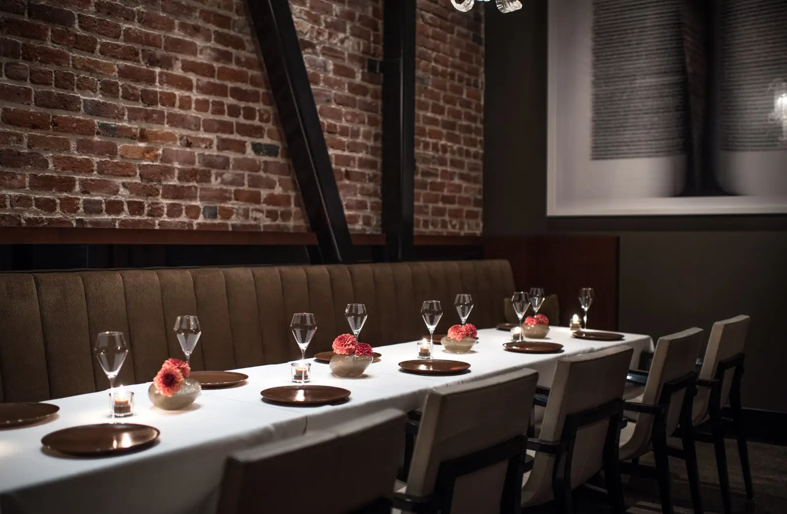 An elegant seating area in Quince.