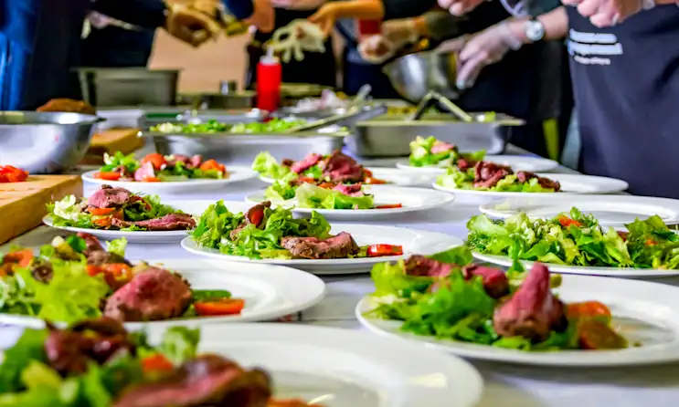 Chefs preparing salads