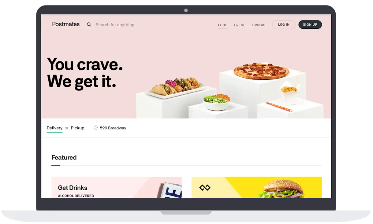 a screenshot of the postmates.com marketplace