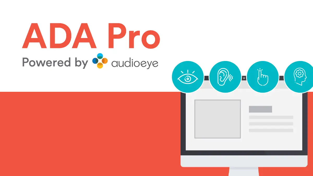 A graphic that says ADA Pro powered by Audioeye