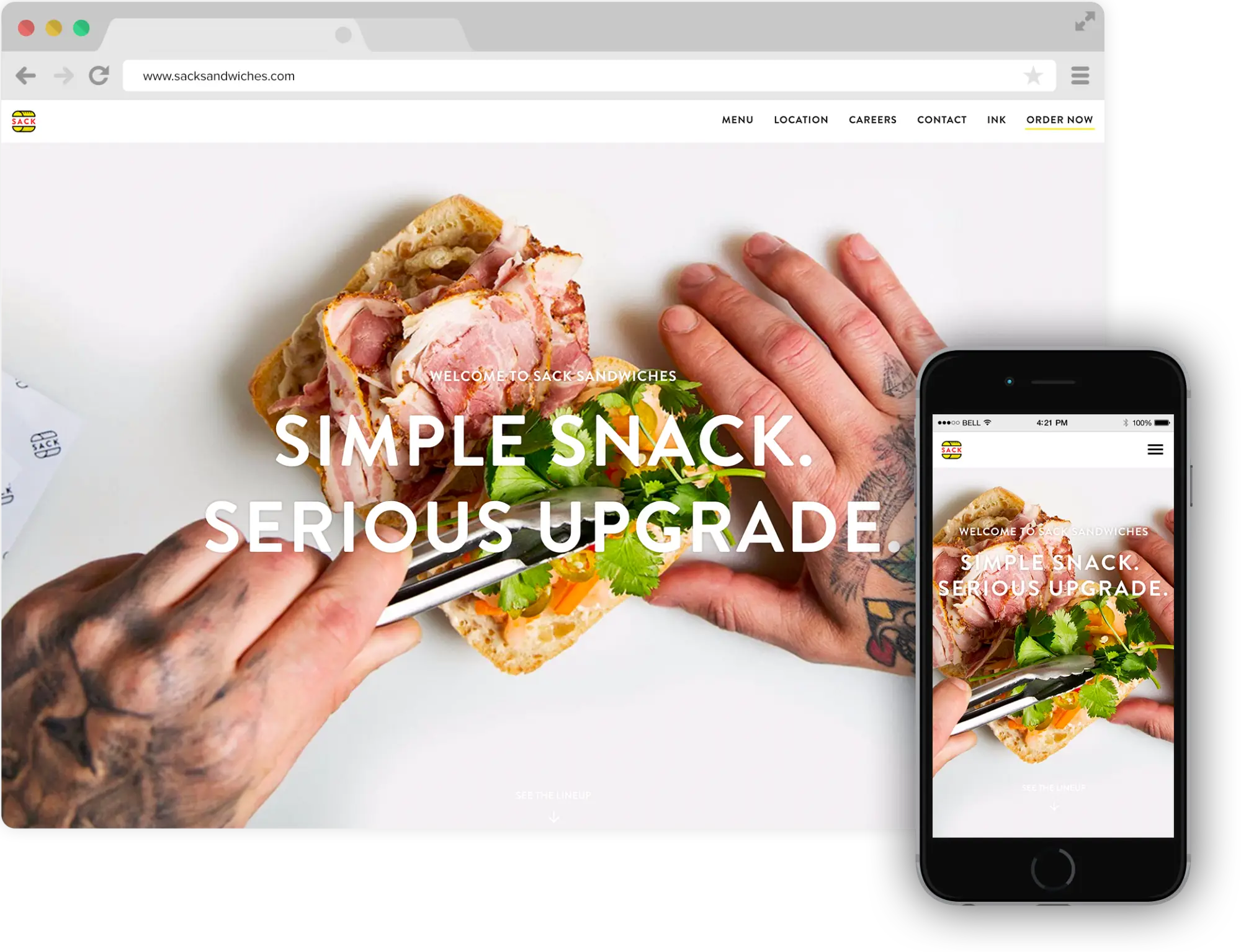 a screen shot Sack Sandwiches