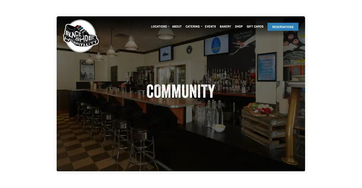 An example of a restaurant website