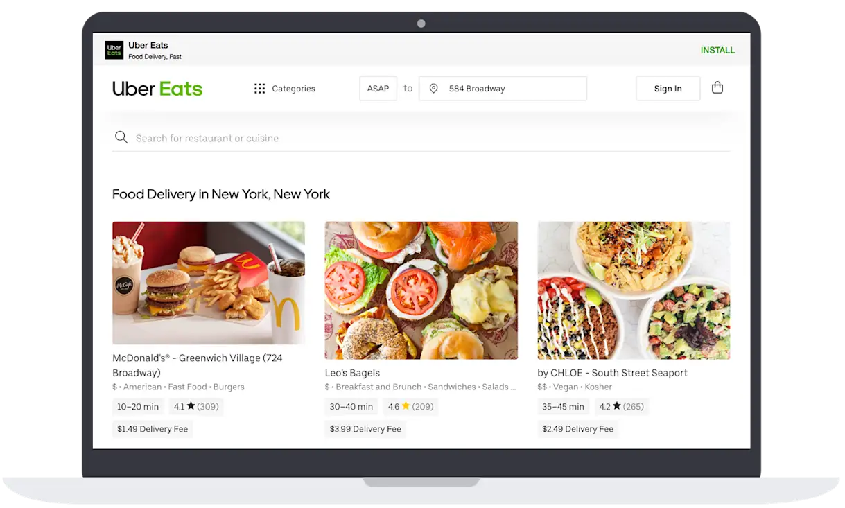 a screenshot of the Uber Eats marketplace