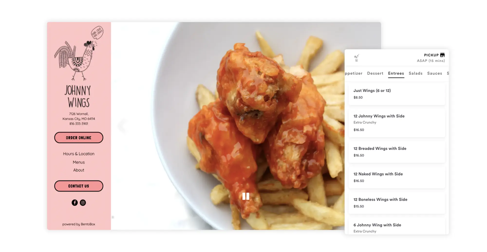 the restaurant website for johnny wings