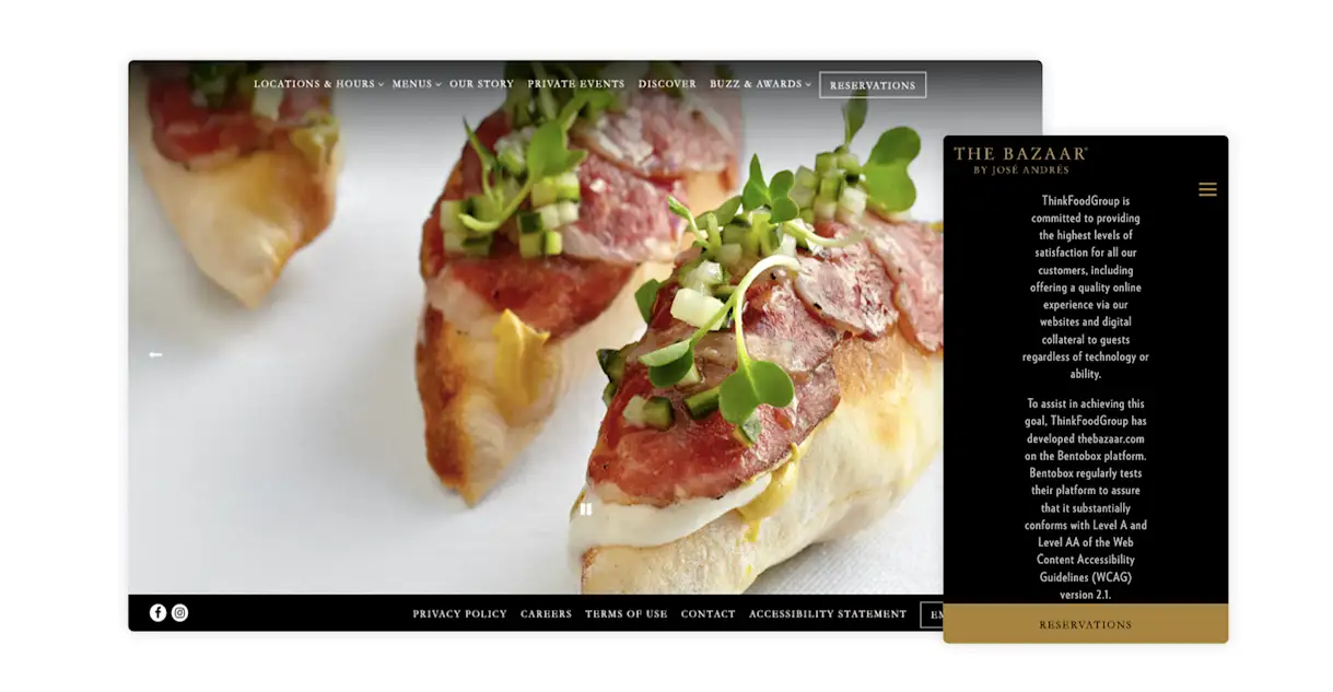 a screenshot of the website for The Bazaar