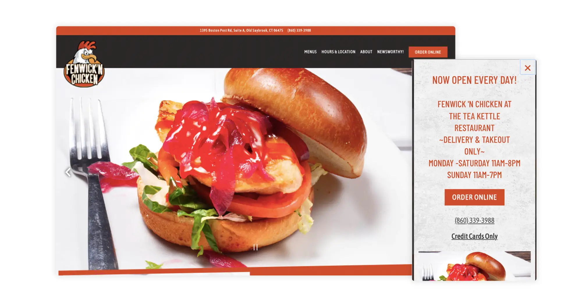 the restaurant website for fenwick'n chicken