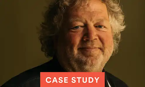 Tom Douglas wearing a blue shirt