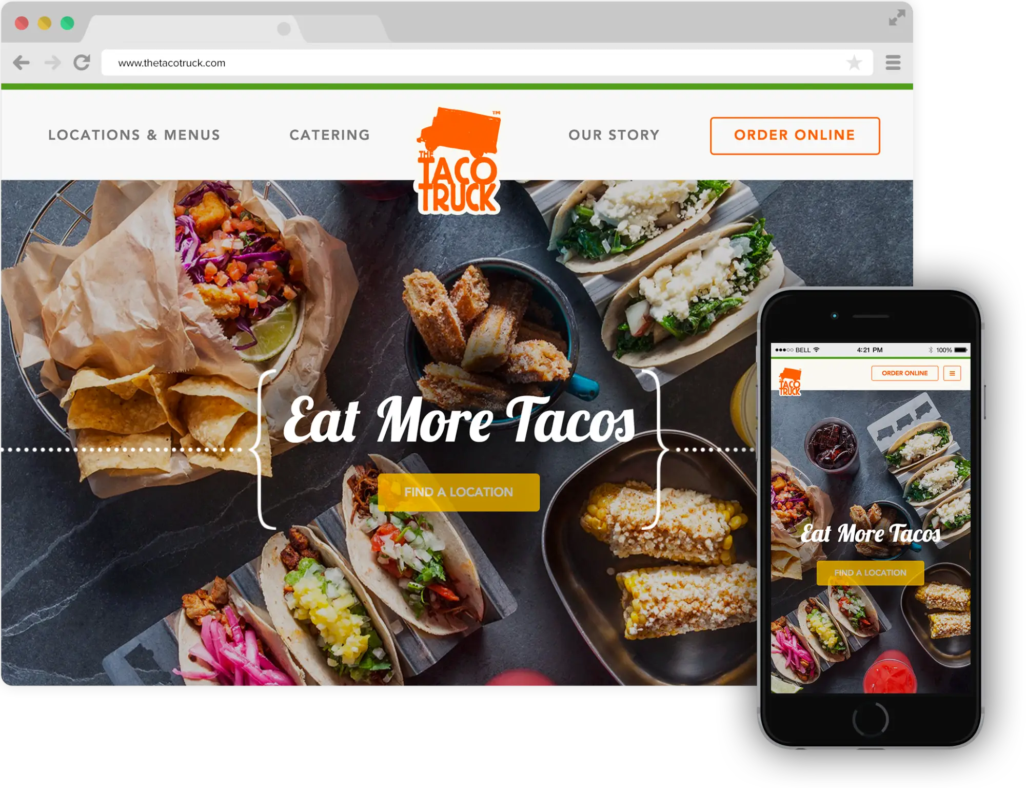 Screenshot of The Taco Truck website