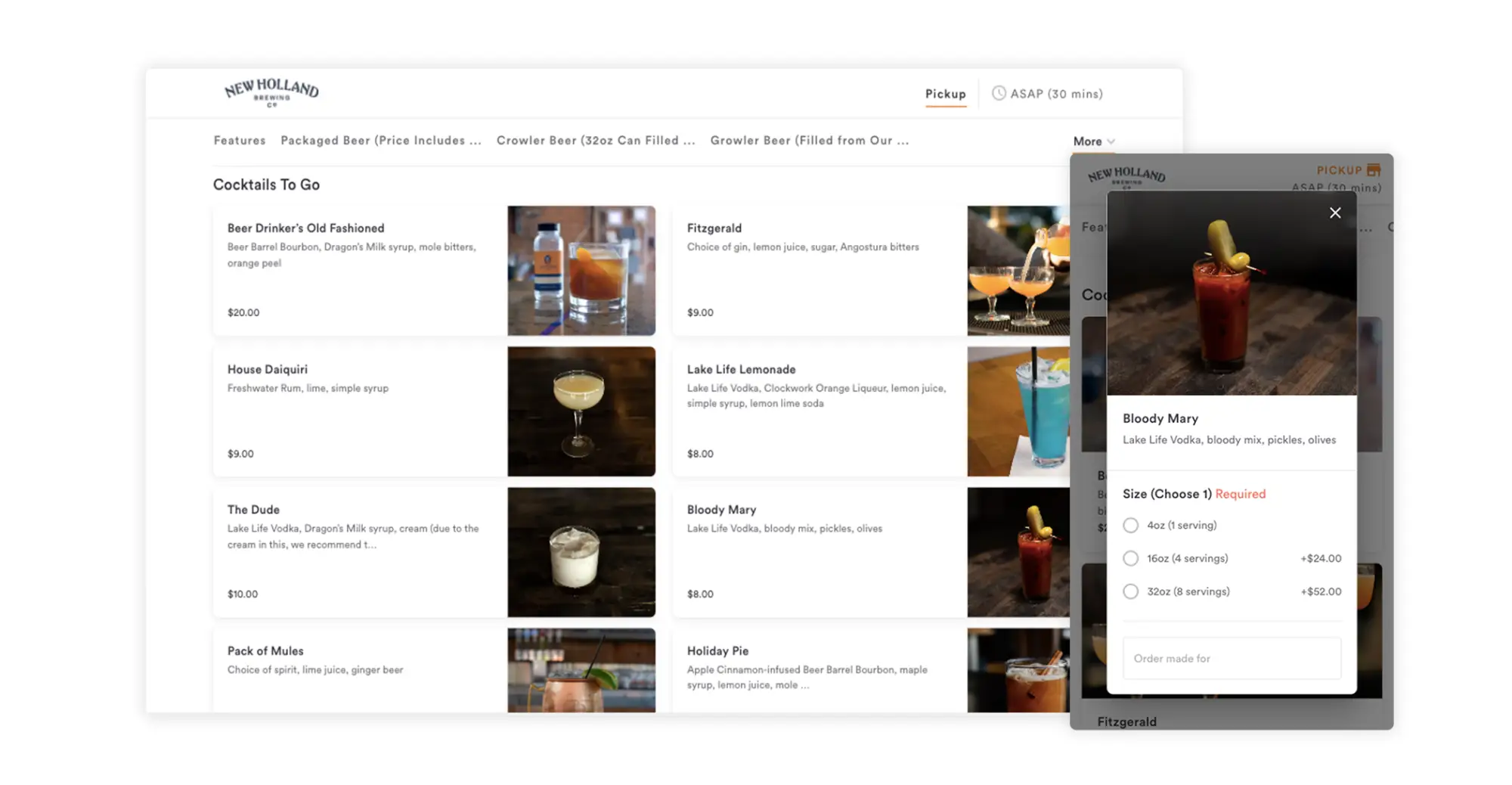New Holland Brewing Co. sells cocktails to-go online