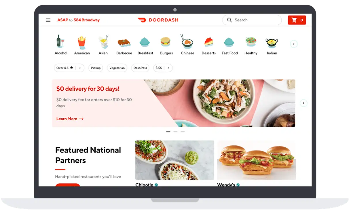 a screenshot of the doordash marketplace