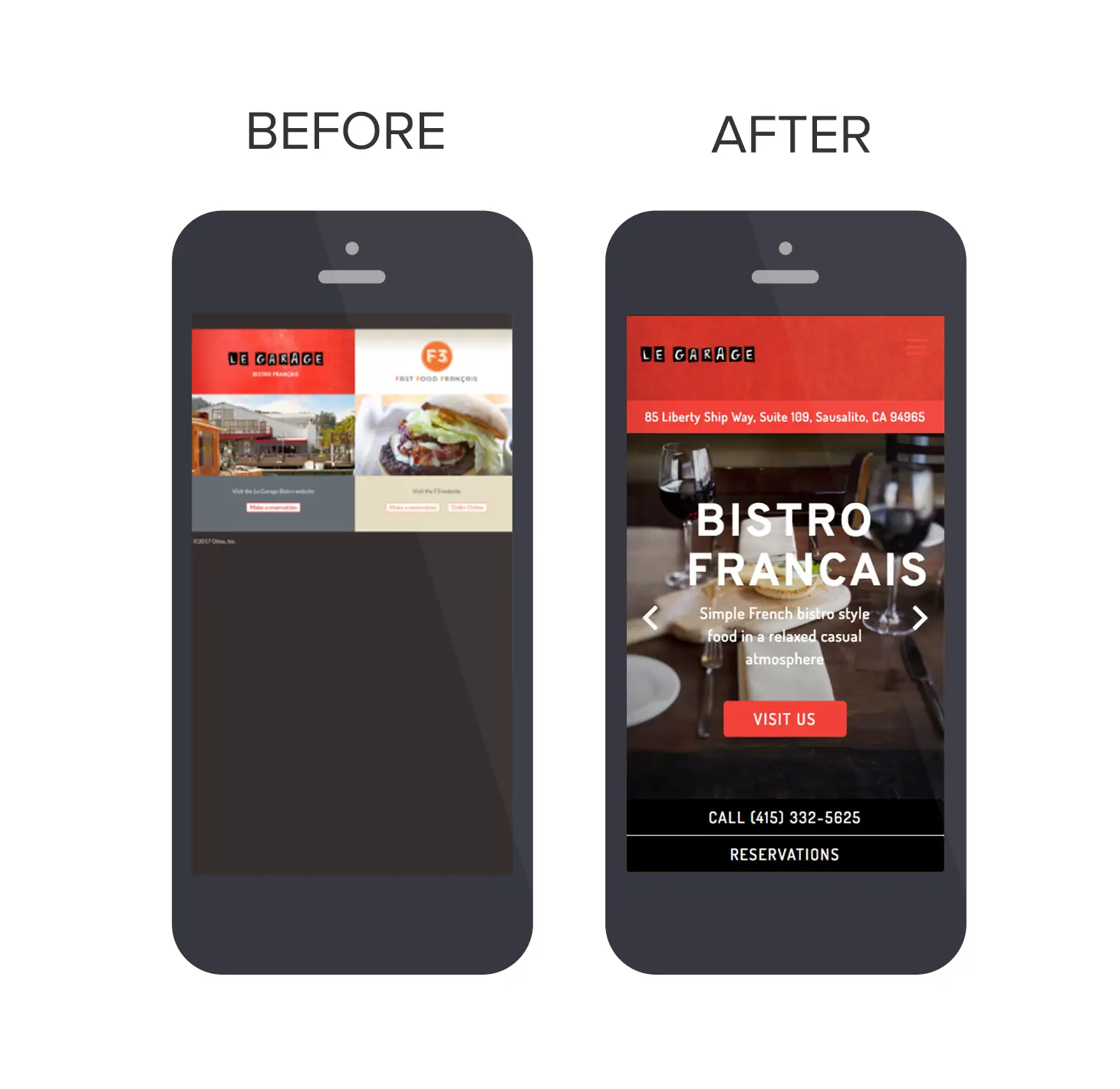 A screenshot of two cell phones.