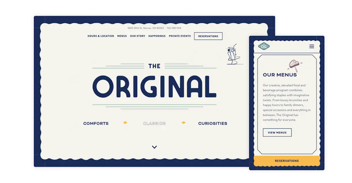 An example of a restaurant website