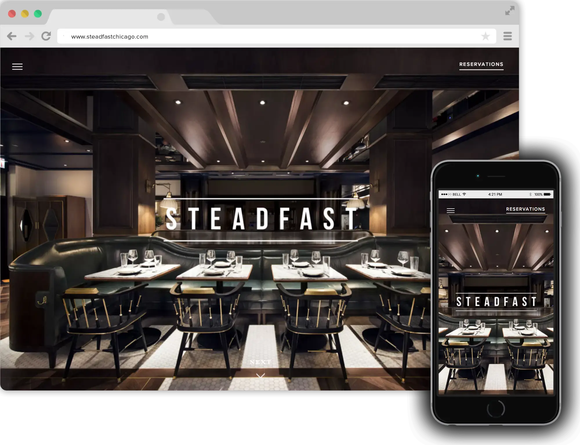 Screenshot of Steadfast website