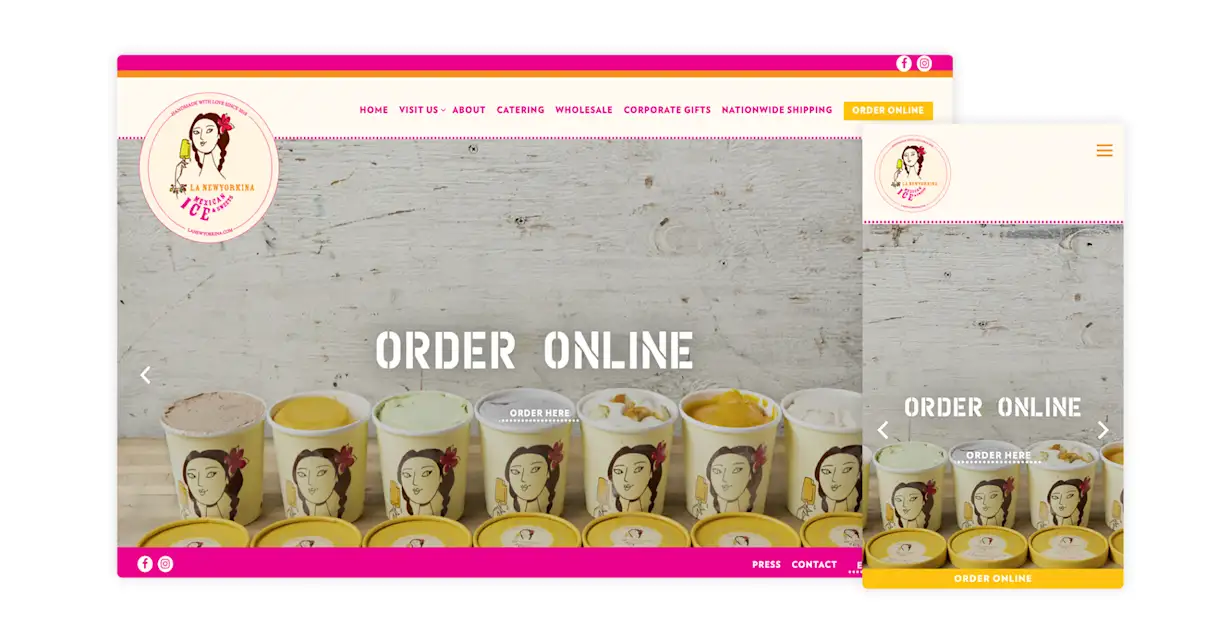 The website for La New Yorkina