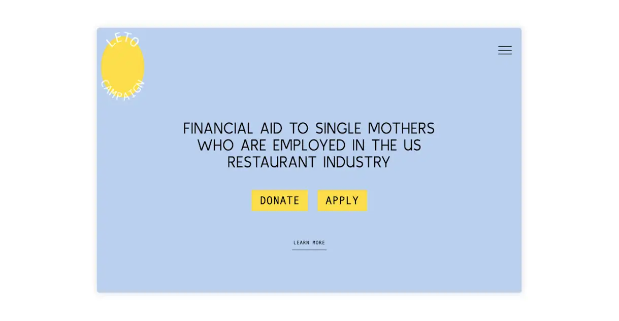 a screenshot of the website for the LETO Campaign