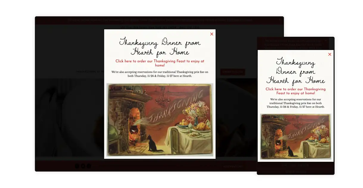 Hearth promotes Thanksgiving catering packages online