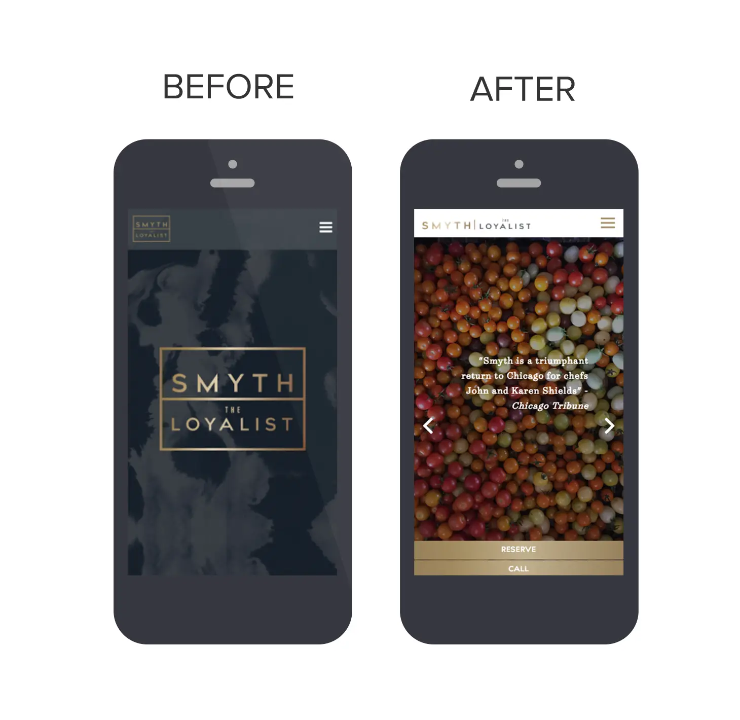 A screenshot of two cell phones.