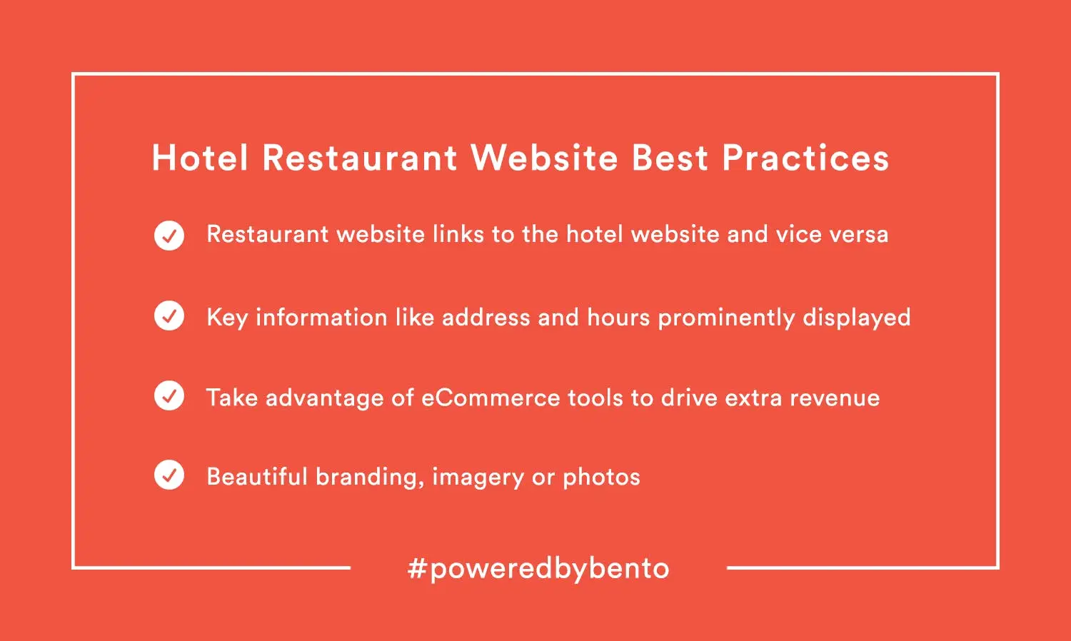 Graphic of restaurant website best practices.
