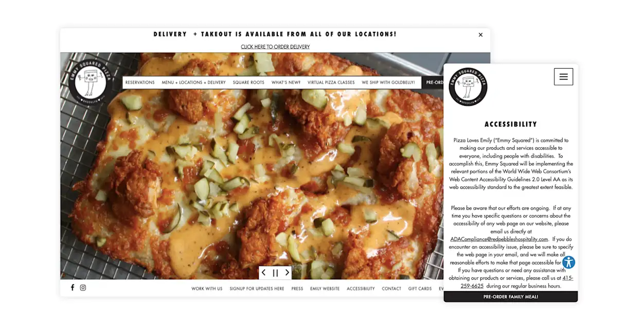 a screenshot of the website for Emmy Squared
