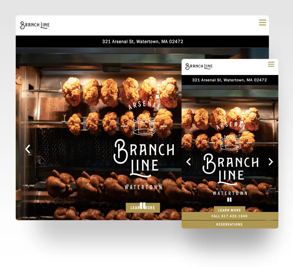 a screenshot of a restaurant website.