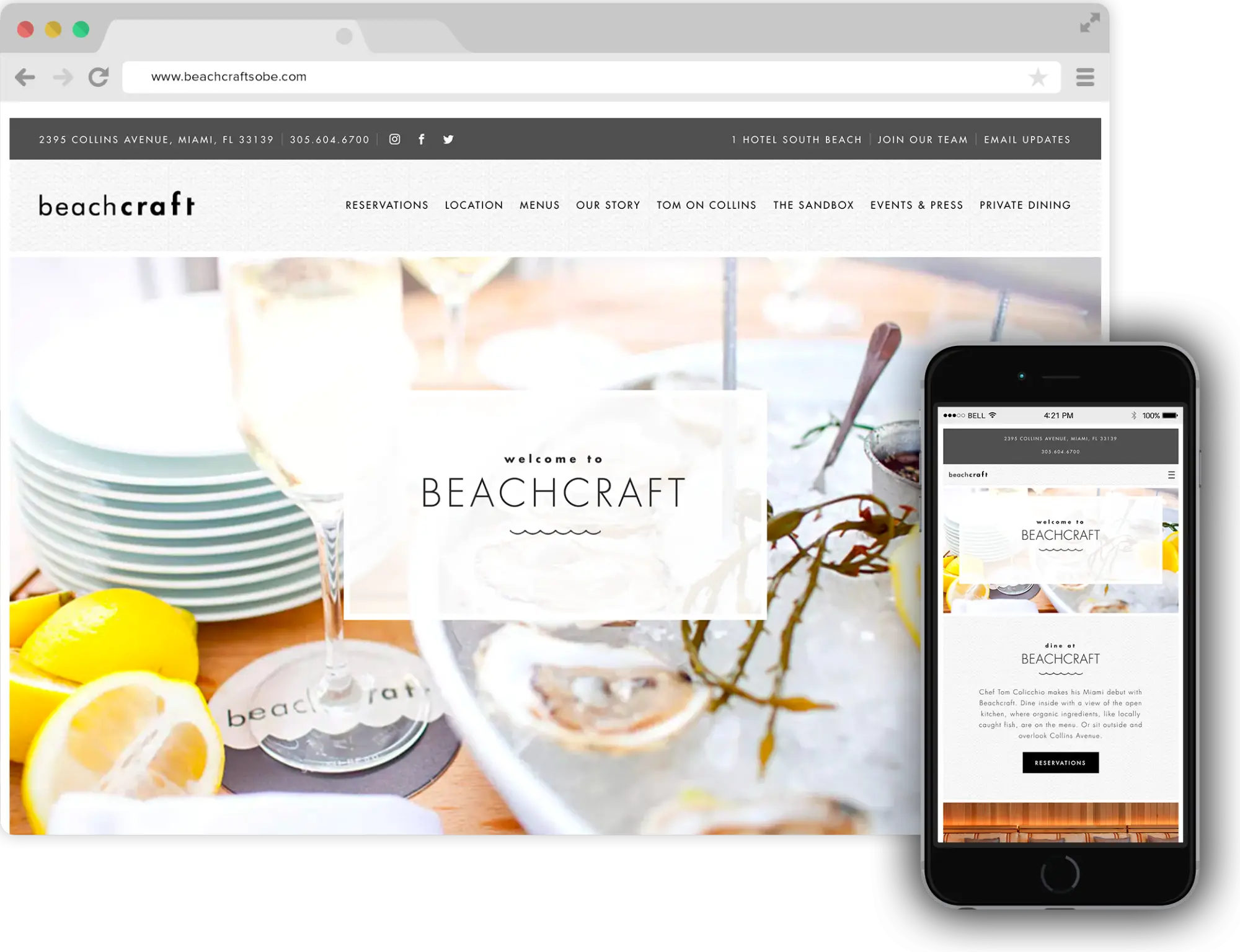 a screenshot of Beach Craft website