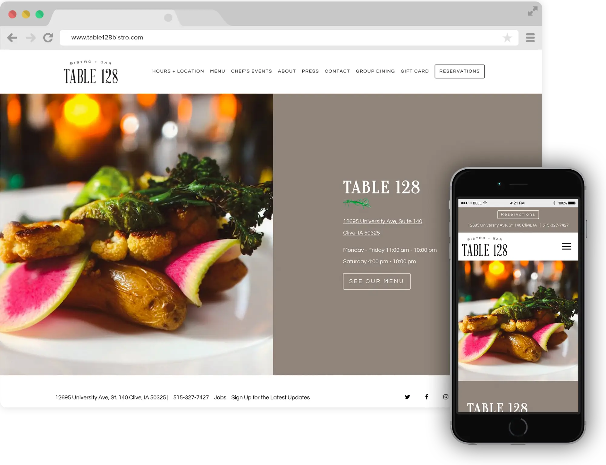 a screenshot of Table 128 website