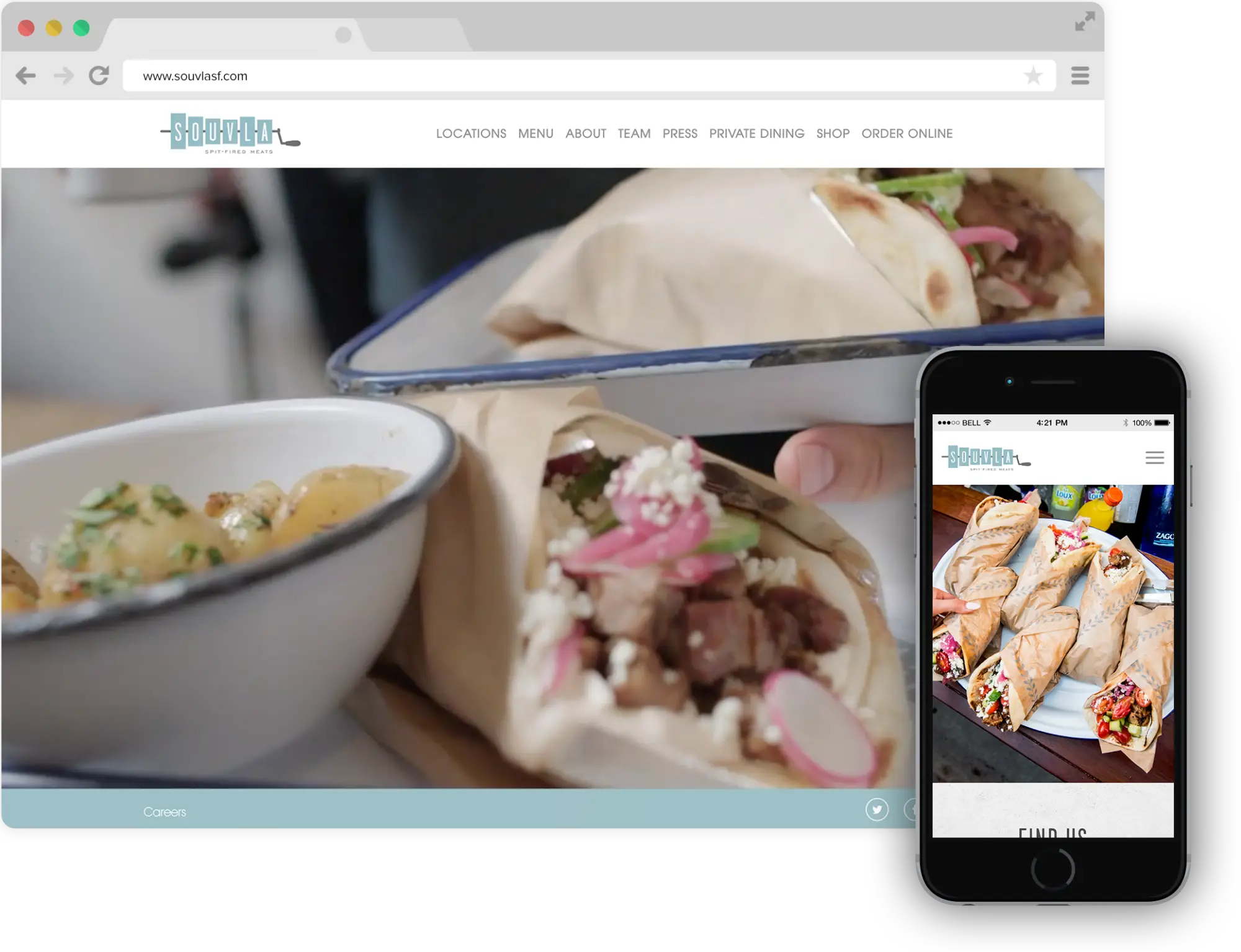 a screen shot of Souvla website