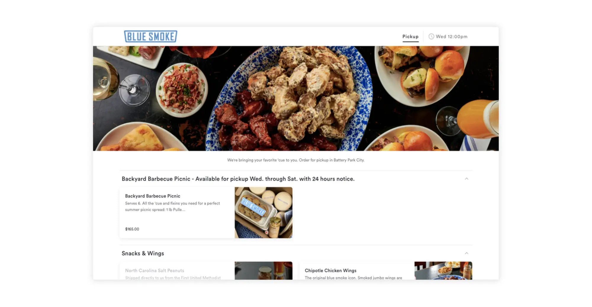 Online ordering for Blue Smoke in NYC