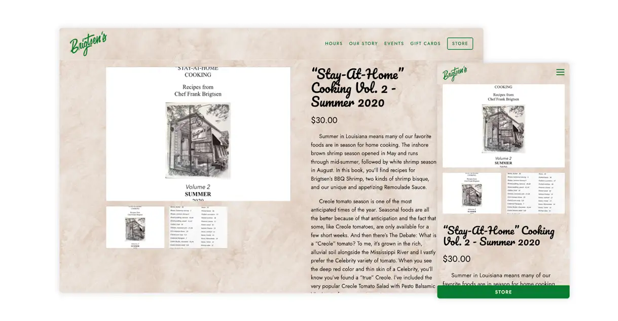 The website for Brigtsen's