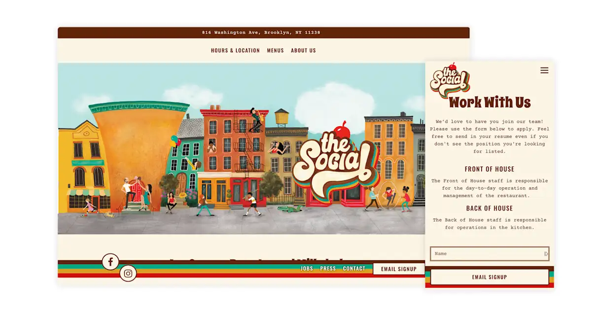 The website for The Social